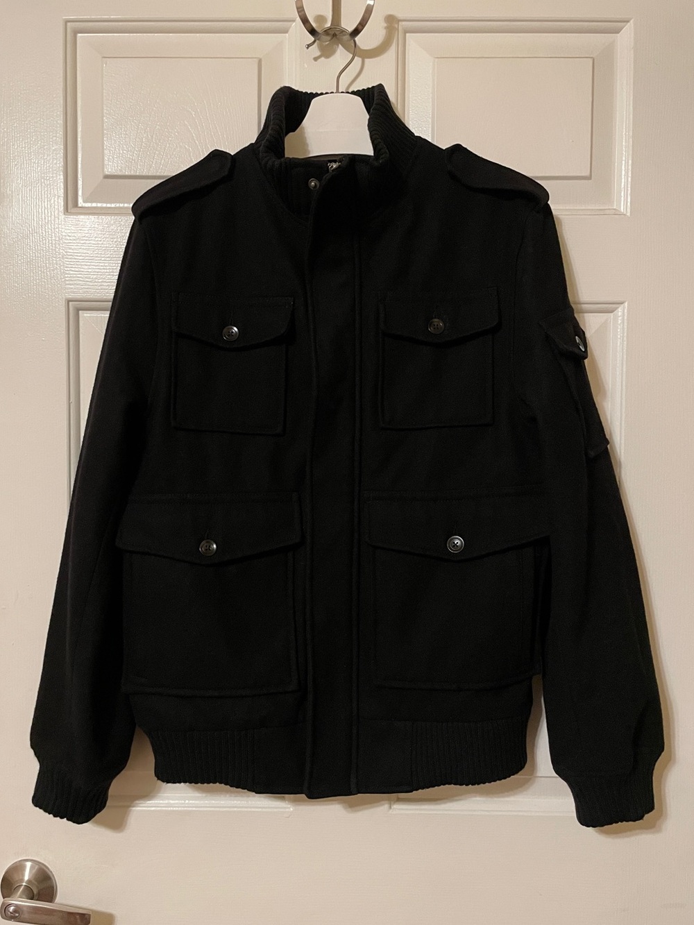 Old Navy Men’s Black M65 Wool Military Jacket Utility Field Size Medium